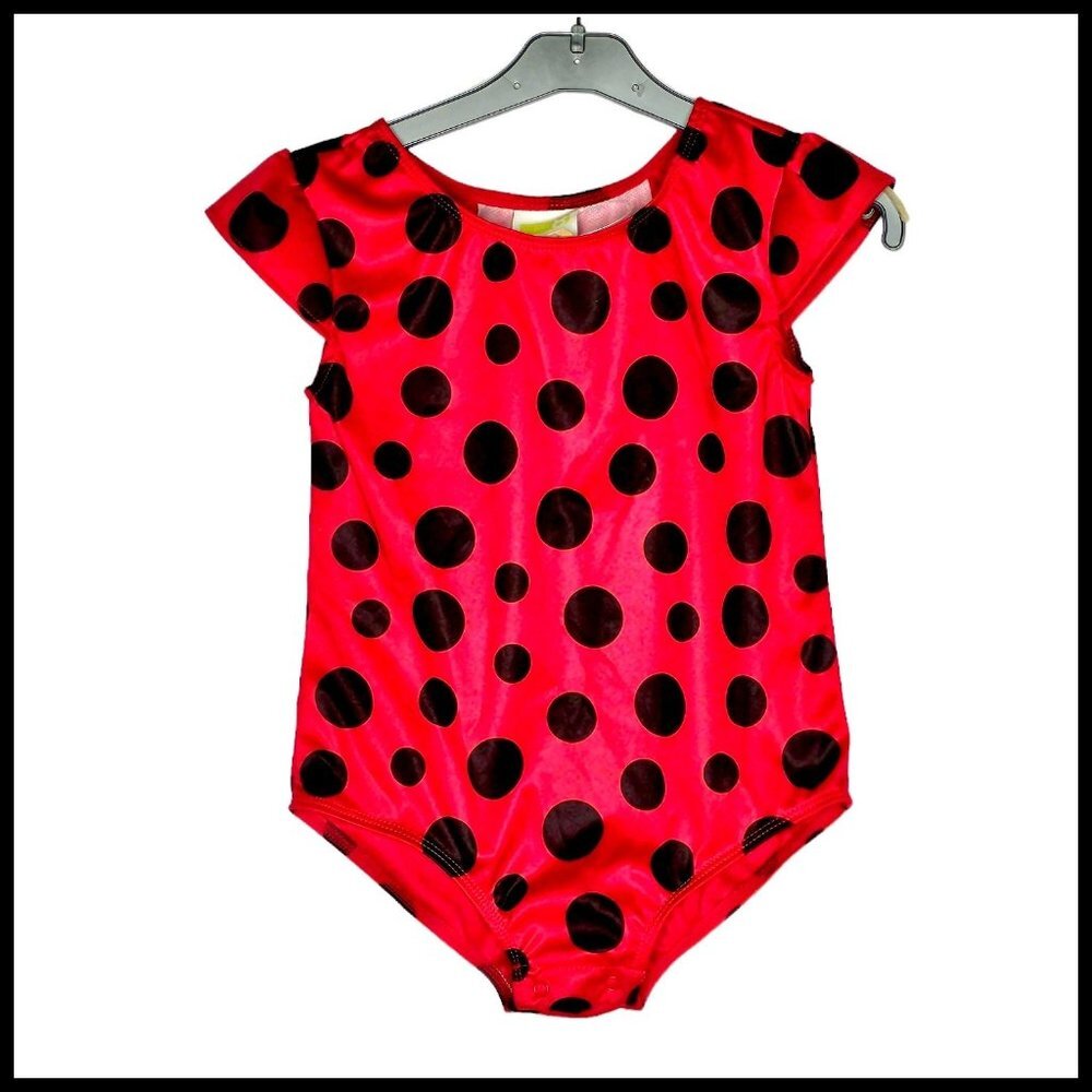 Crazy‎ 8 Red Black Lady Bug Wings Short Sleeve Leotard Costume 4 5 "Years NWT